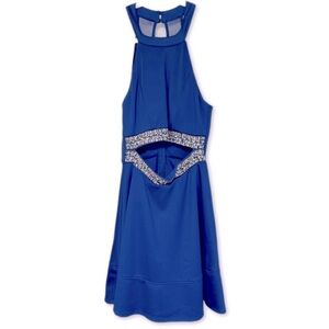 Blue formal dress with beads, size M